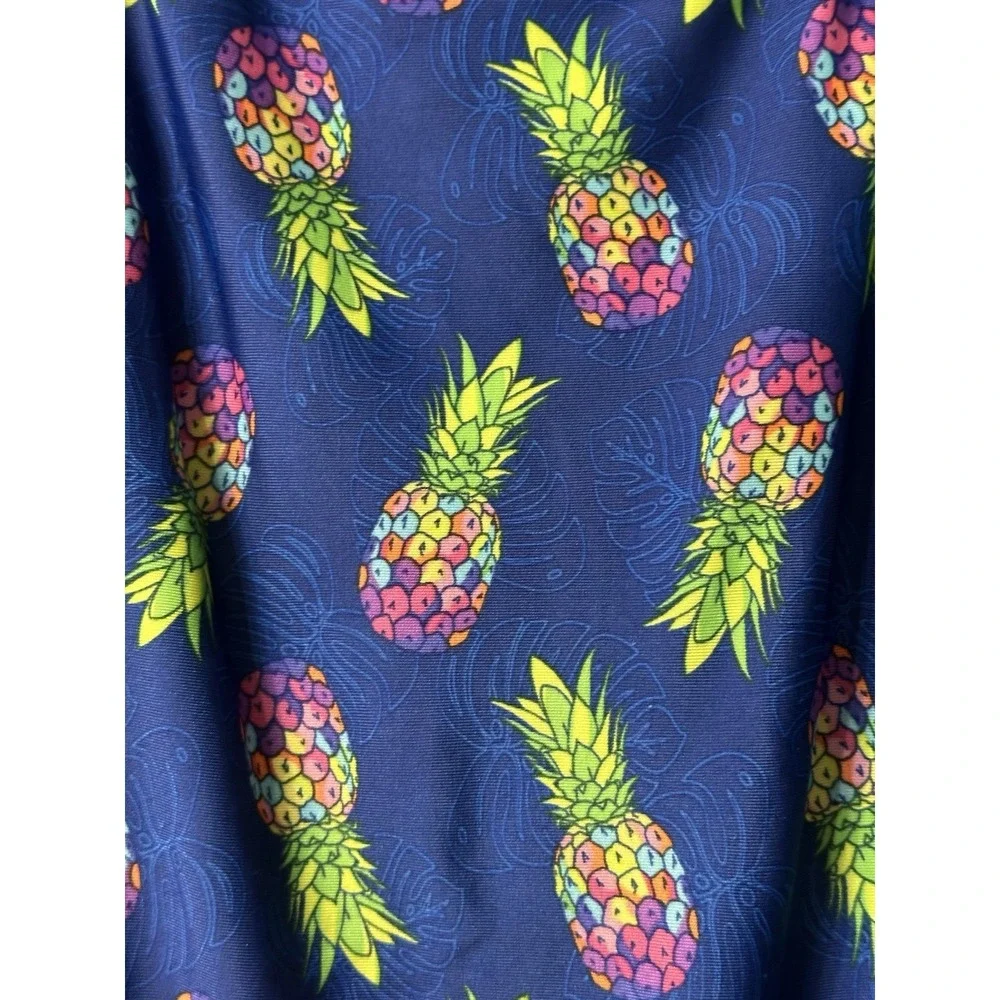 UV Skinz Unisex 4T Rash Guard Swim Top UPF 50 Pineapple Blue Striped Long Sleeve